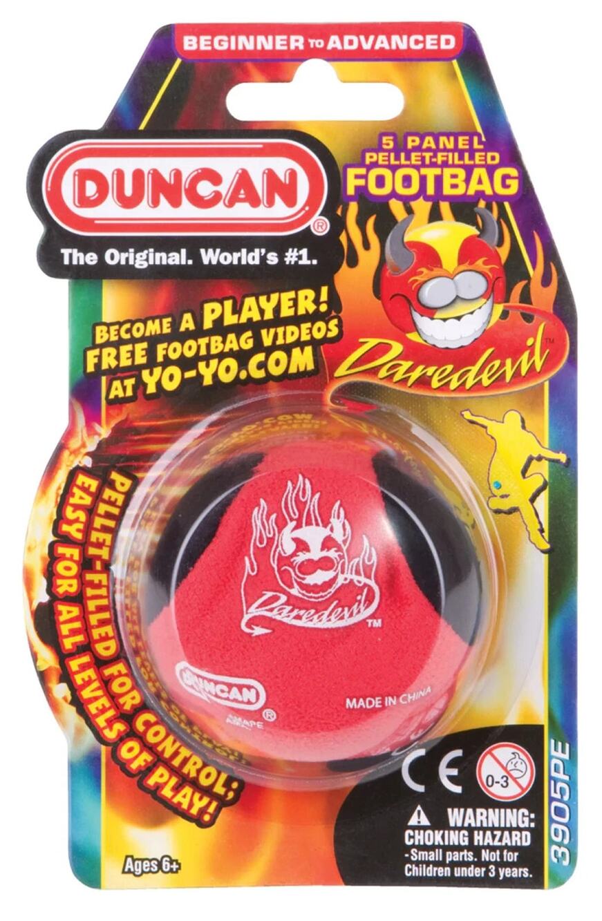 🔥DUNCAN Daredevil 5-Panel Pellet Filled Footbag RED/BLACK BNWT🔥